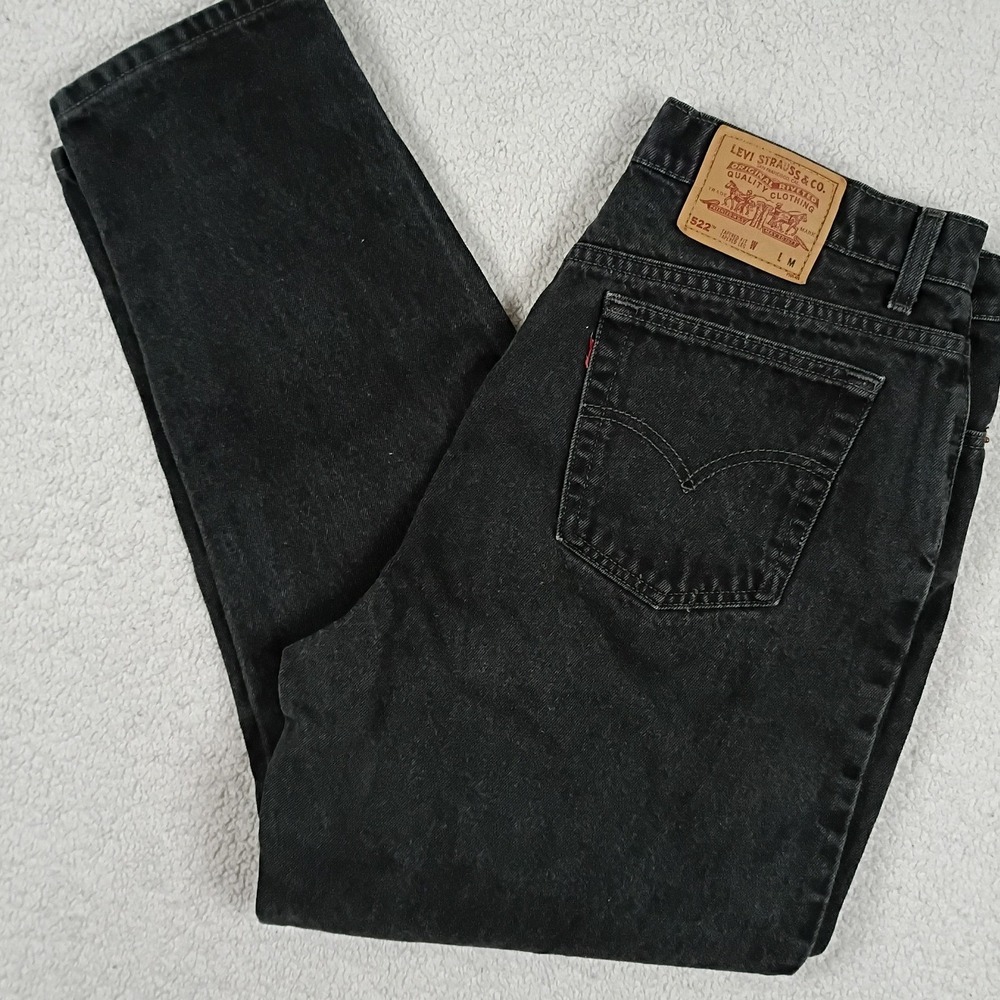 Vintage Levi's 522 Jeans Women 18 34X31 Black USA Made Barrel Mom Tapered 96